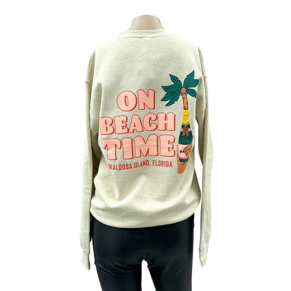NWT On Beach Time Okaloosa‎ Island Florida Sweatshirt Oasis Beach Graphic L